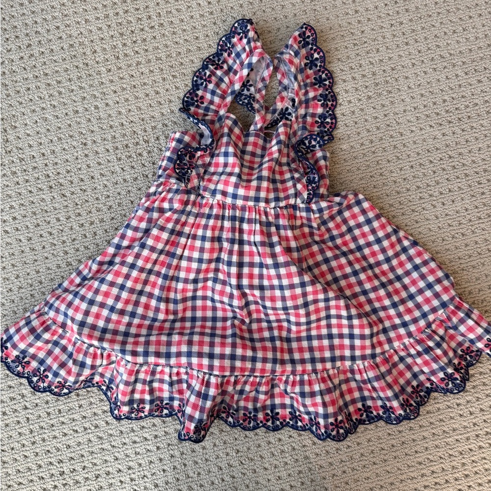 Cheeky Plum patriotic plaid dress with lace detailing